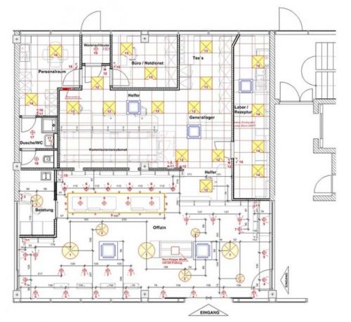 Beleuchtungs Deckenplan Apothekeneinrichtung Apothekenbau